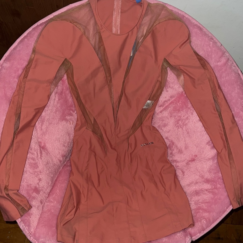 Mugler peach dress